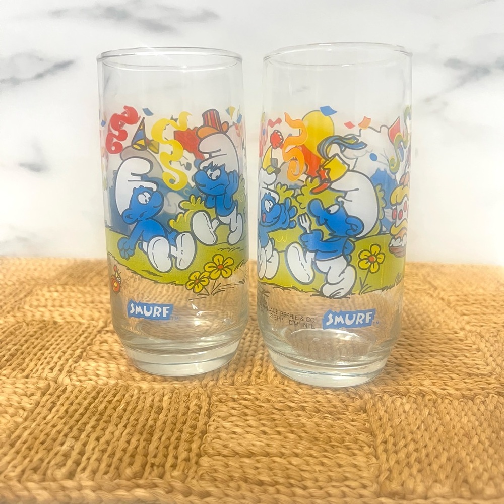 Vintage 1983 Smurf glasses replacement decor Shows